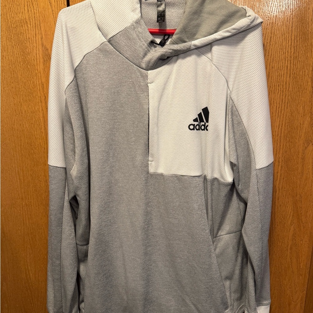 Adidas Men's Two-Tone Gray Hoodie